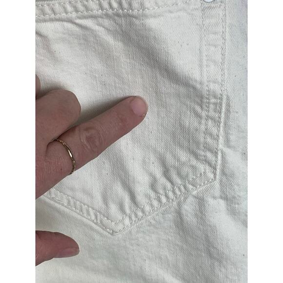 Isabel Marant Ivory Straight Leg Raw Hem Super High Rise Cropped Jeans FR36 US 4 - Picture 8 of 8